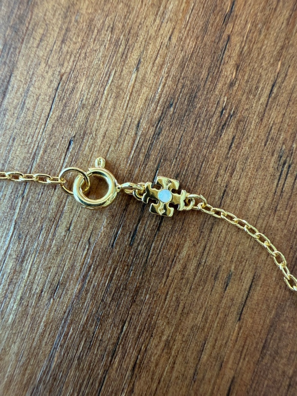 Tory Burch Gold-Tone Necklace with Green, Turquoise and Brown Enamel Motifs - Picture 5 of 6